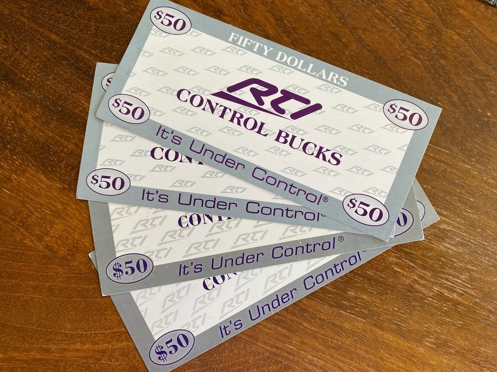 RTI Control Bucks $200.00 VALUE  - SAVE 55% VERIFIED RTI Remote Technologies Inc