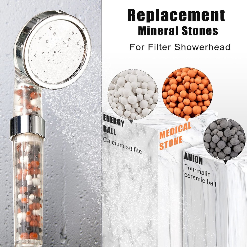 Honoson 6 Pack Replacement Shower Filter Beads Anion Diameter 5 - 6,7 - 8 mm