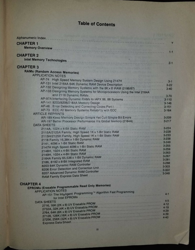 USED 1983 Intel Memory Components Handbook