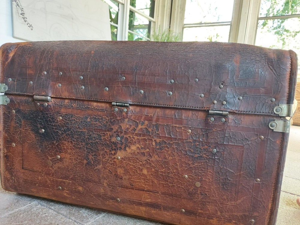 George Burroughs & Sons Antique Leather Trunk