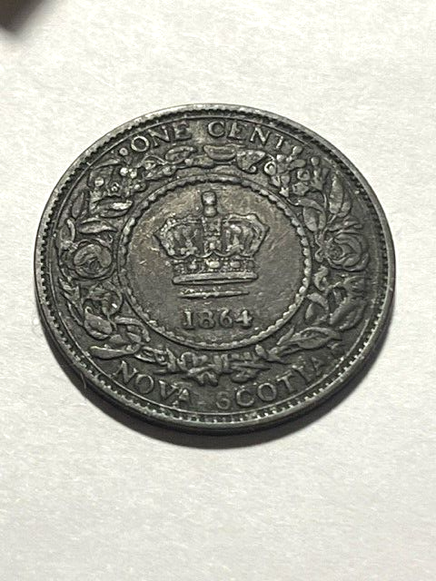 1864 Canada Nova Scotia 1 Cent Dark VF #9737