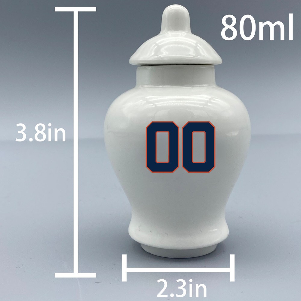 Ceramic Baseball Urn – Houston Astros Theme, Custom Text & Number