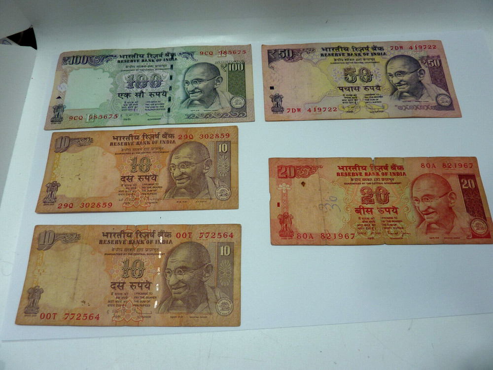 India Set 5 Pcs 10 20 50 100  Rupees 2009-2017