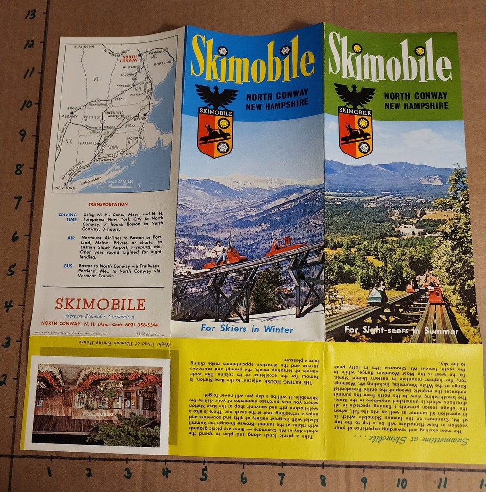 1960'S CRANMORE SKIMOBILE TRAIL MAP BROCHURES(2 DIFF.) PLUS 4 CURRENT TRAIL MAPS
