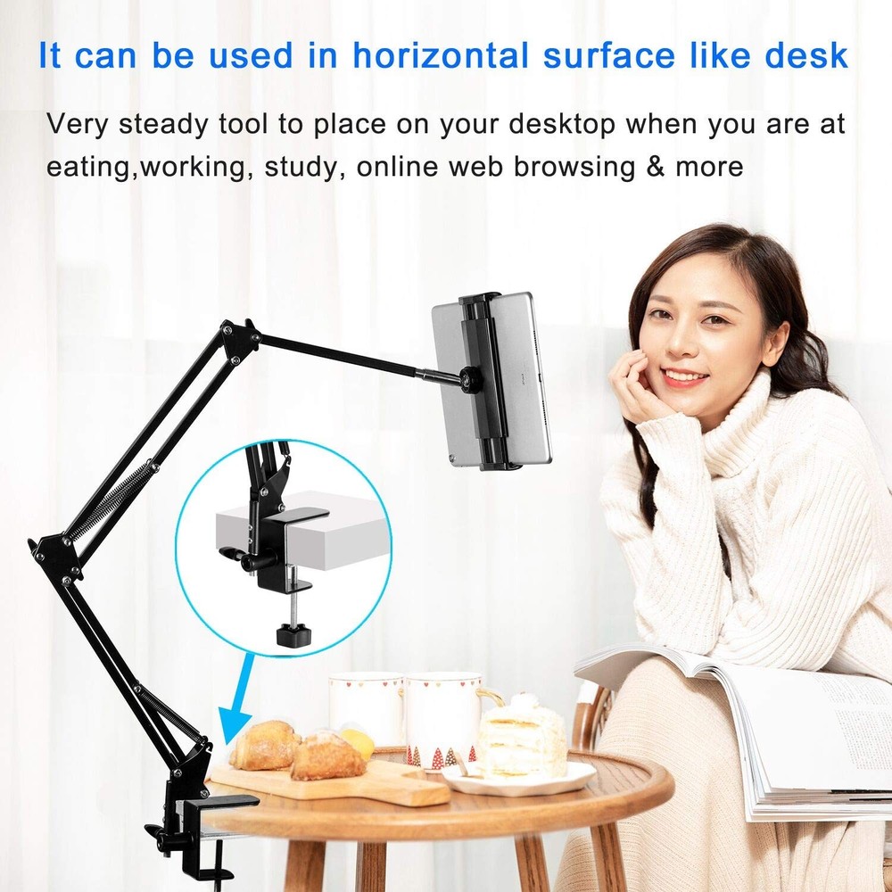Adjustable Tablet Stand Foldable Aluminum Holder 360 Rotation