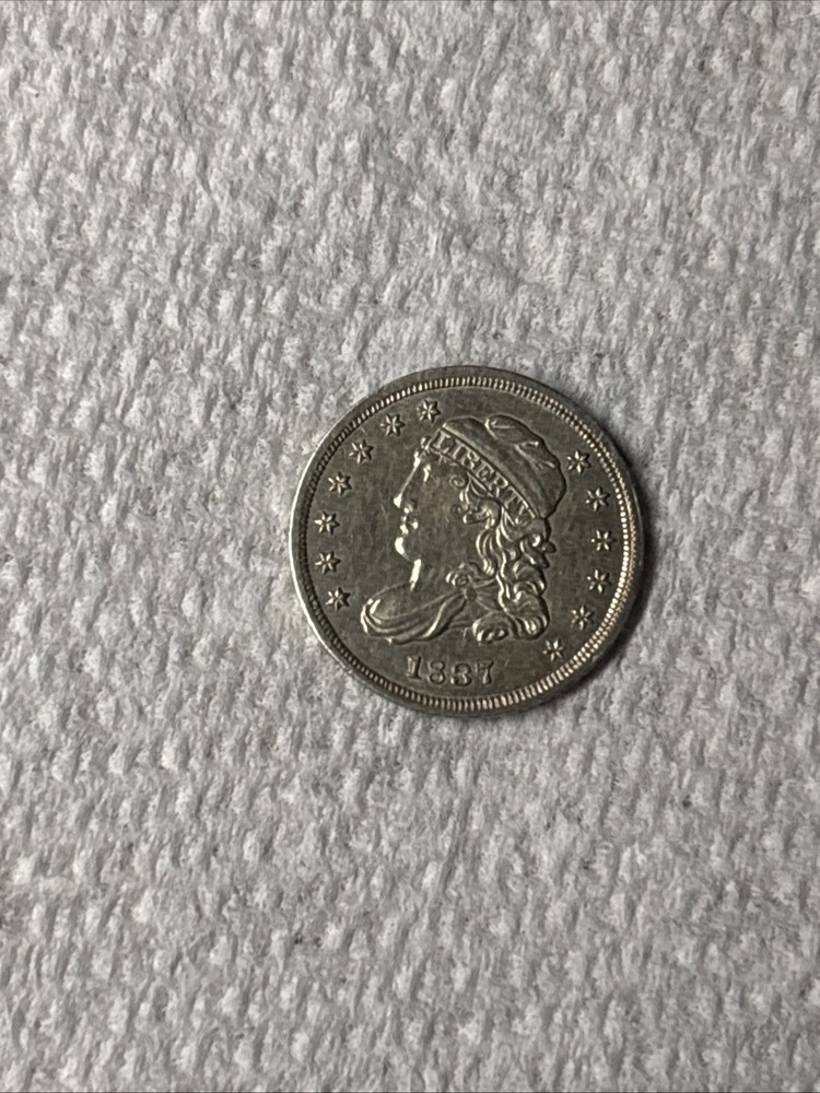 1837 Capped Bust Half Dime, Small Date, Choice AU+