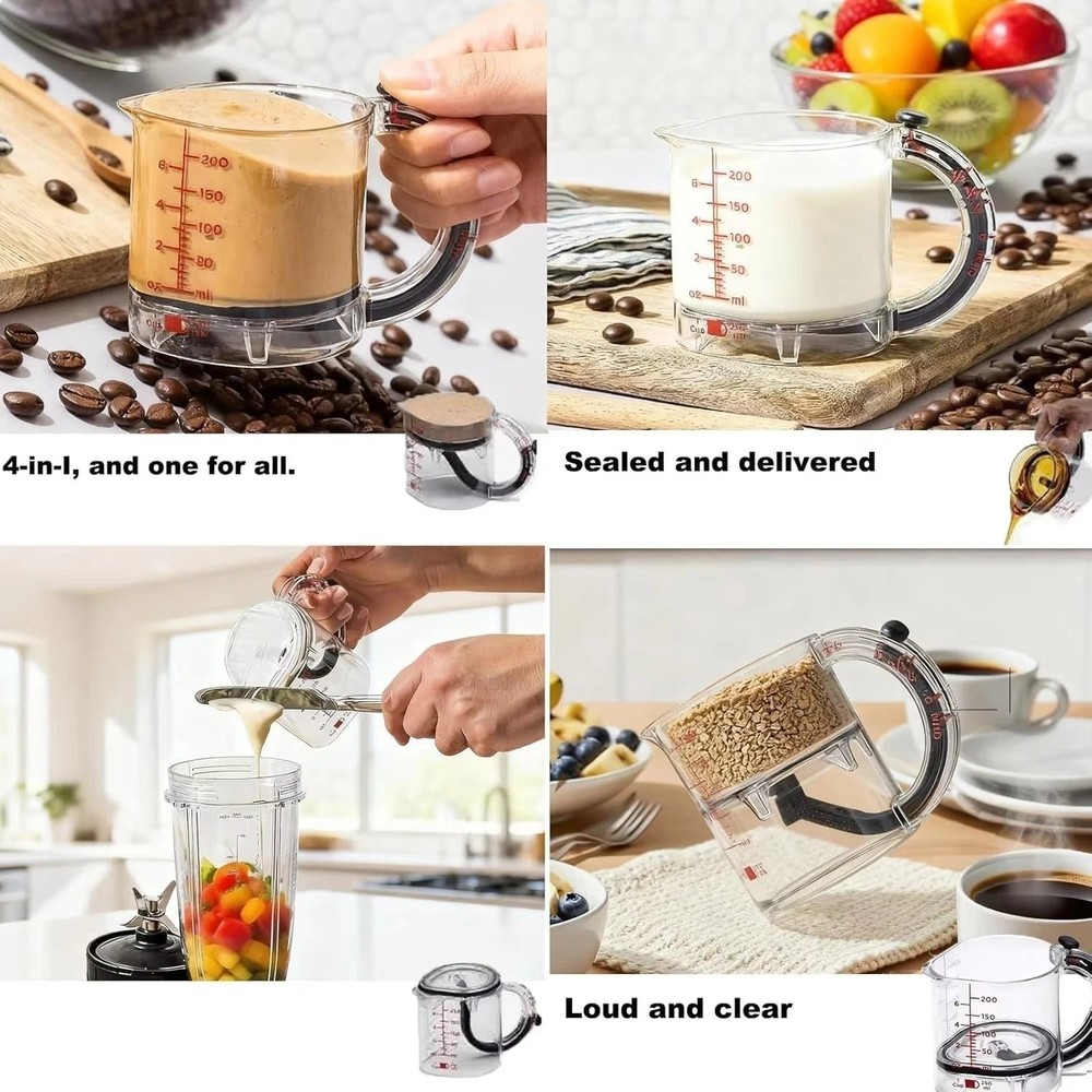 4-In-1 Adjustable Measuring Cup - Multi-Functional up Cup Measuring Cup,