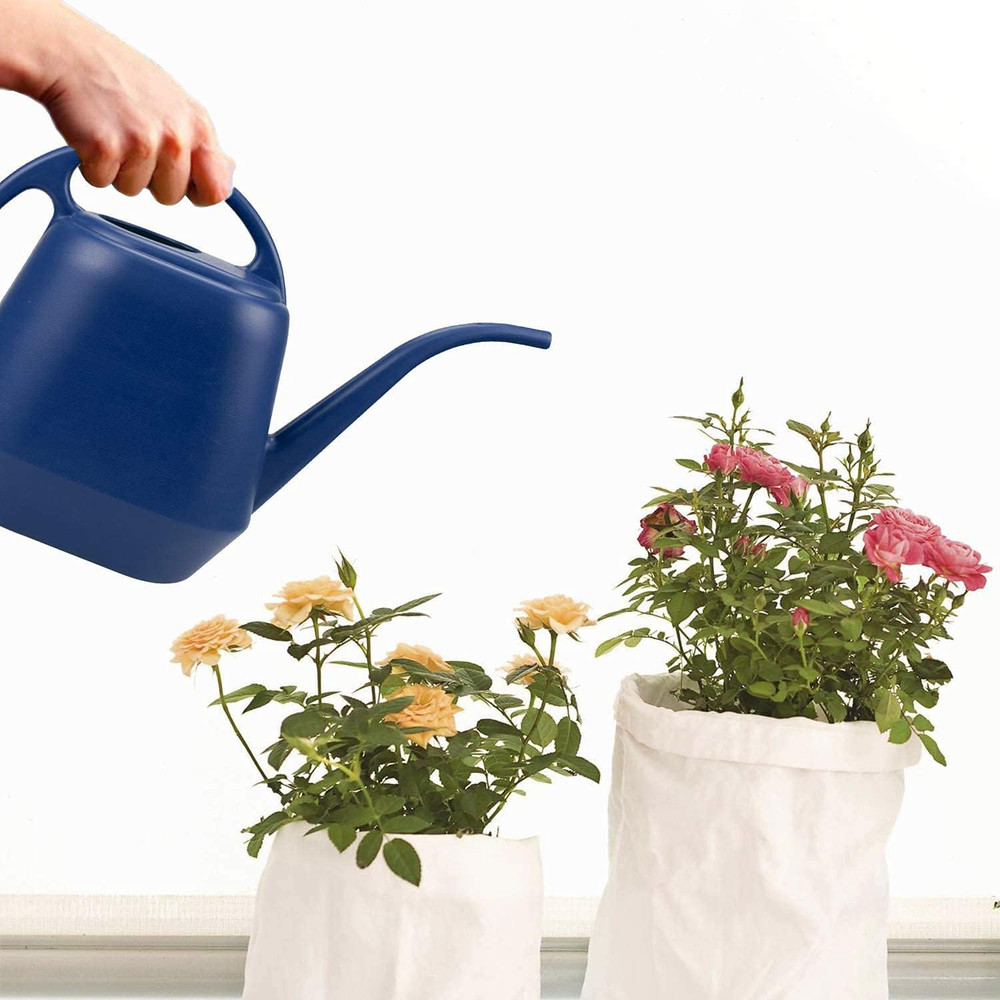 Plastic Watering Can, Blue, 1-Gallon
