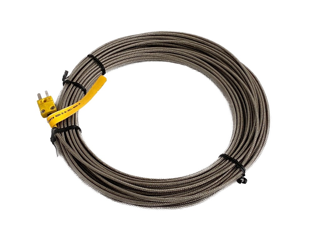 PYROMATION 50’ SS Glass Braid Type K High Temp Thermocouple Wire K20-2-S-321