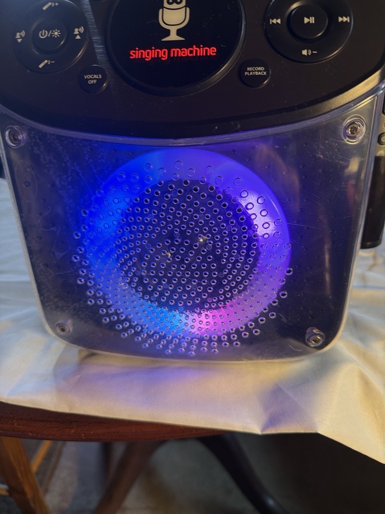 Singing Machine SML294BK Bluetooth Karaoke System 2 Mics USB-C Tested