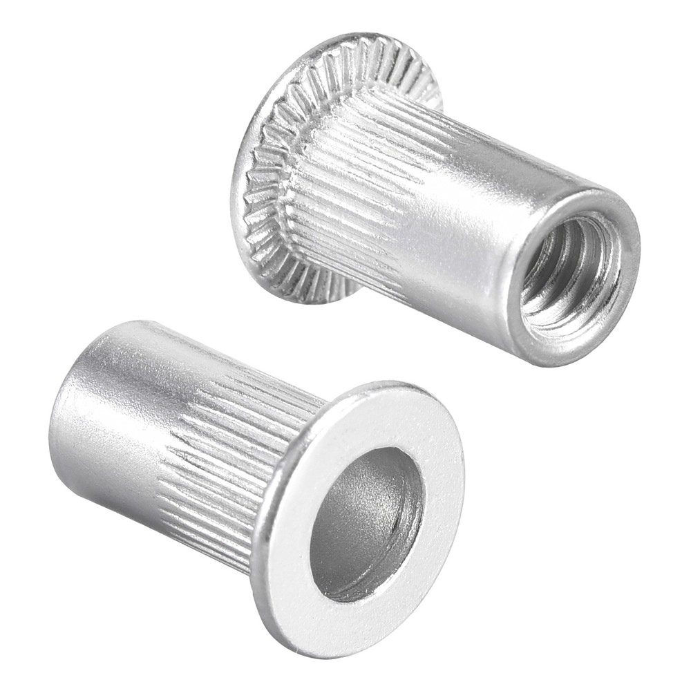 50pack #8-32 Rivet Nuts Aluminium Alloy Knurled Flat Head Threaded Insert Nut
