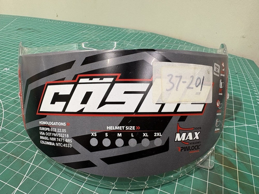 Castle 37-201 Replacement Pinlock Shield for Mugello Solid Helmets