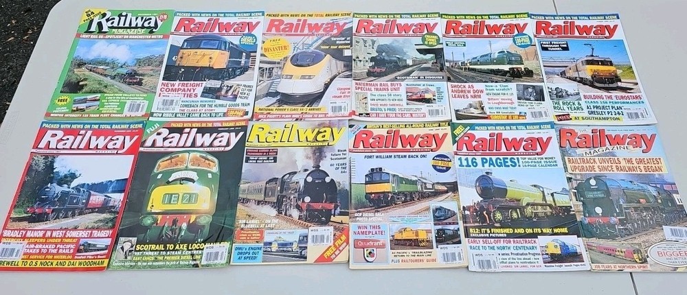 The Railway Magazine Bundle of 12 Issues 1991 - 1999