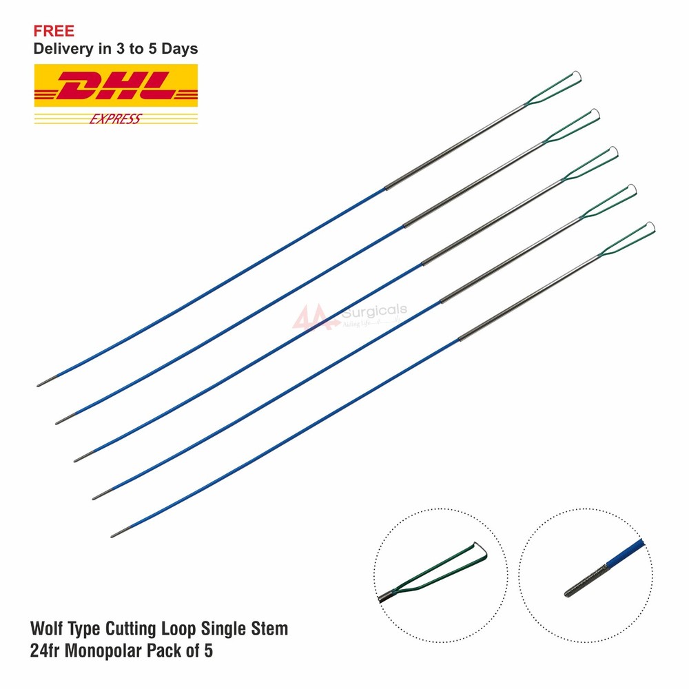 4A WOLF TYPE CUTTING LOOP SINGLE STEM 24Fr MONOPOLAR PACK OF 5
