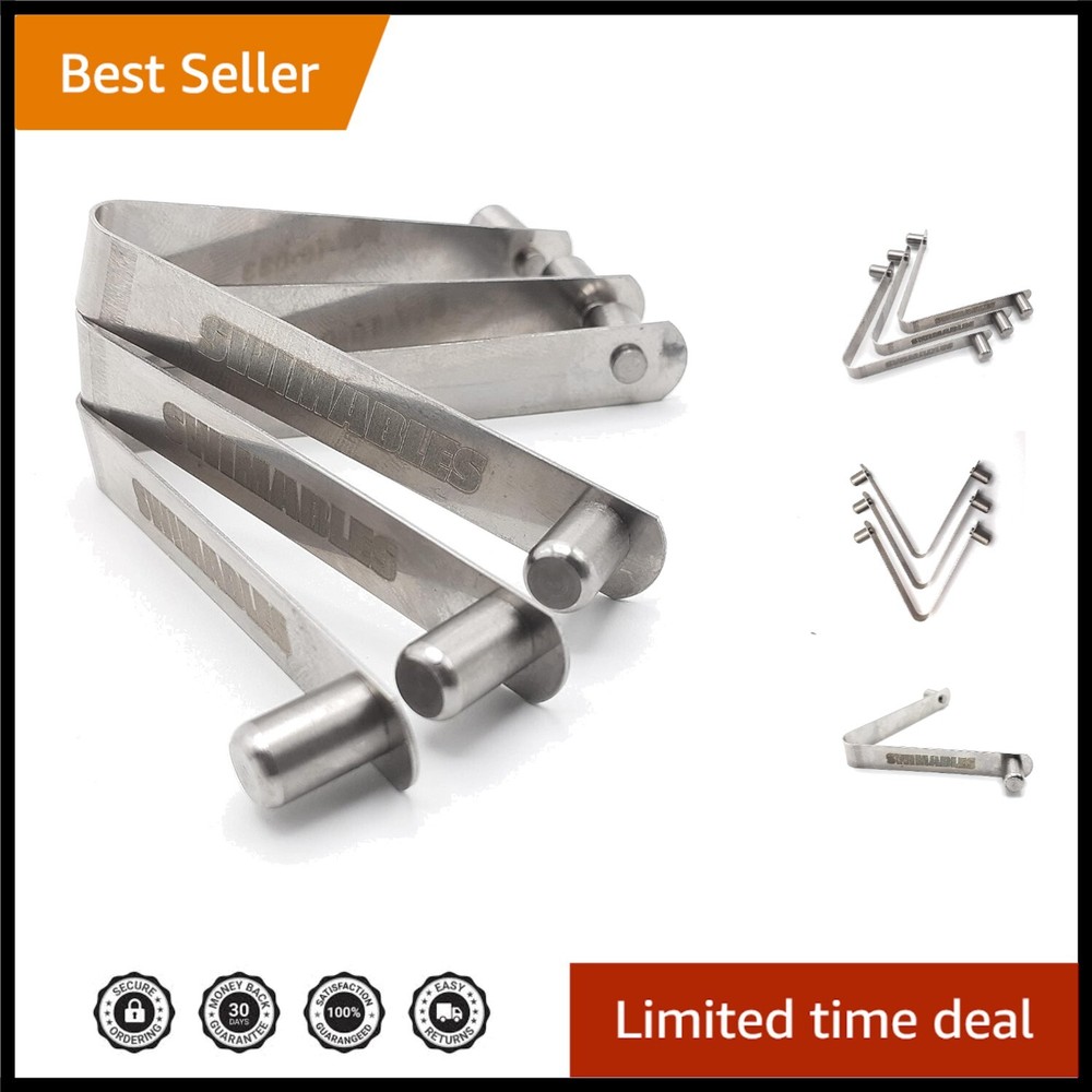 Universal Stainless Steel V-Clip Set for Pool Nets, Brushes & Poles - 3 Pack