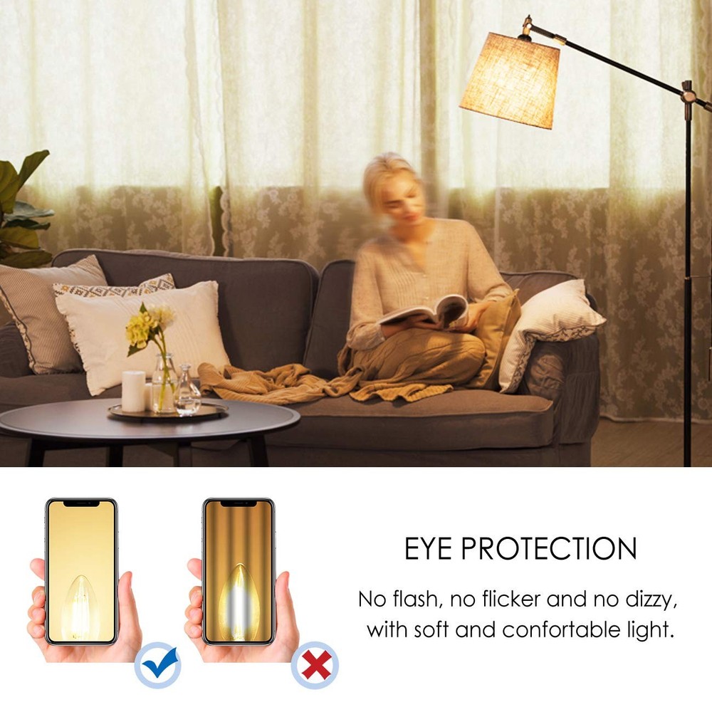 6 Pack LED Filament Bulbs E26 2700K Warm White Candle Lights