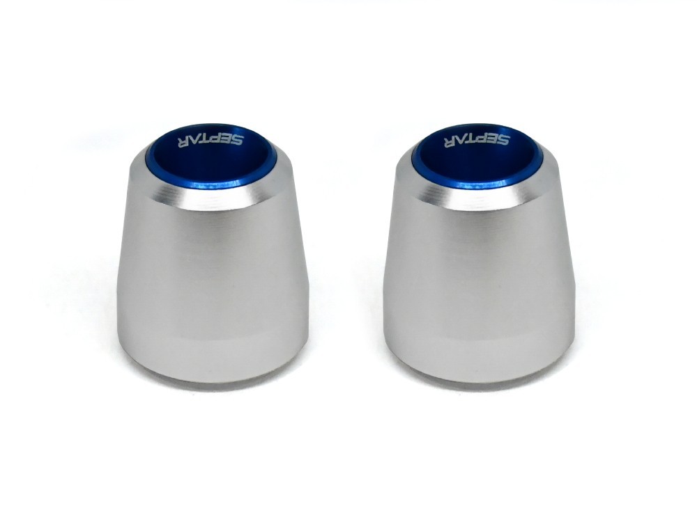 Universal Motorcycle Handlebar Weights Silver/Blue | SEPTAR