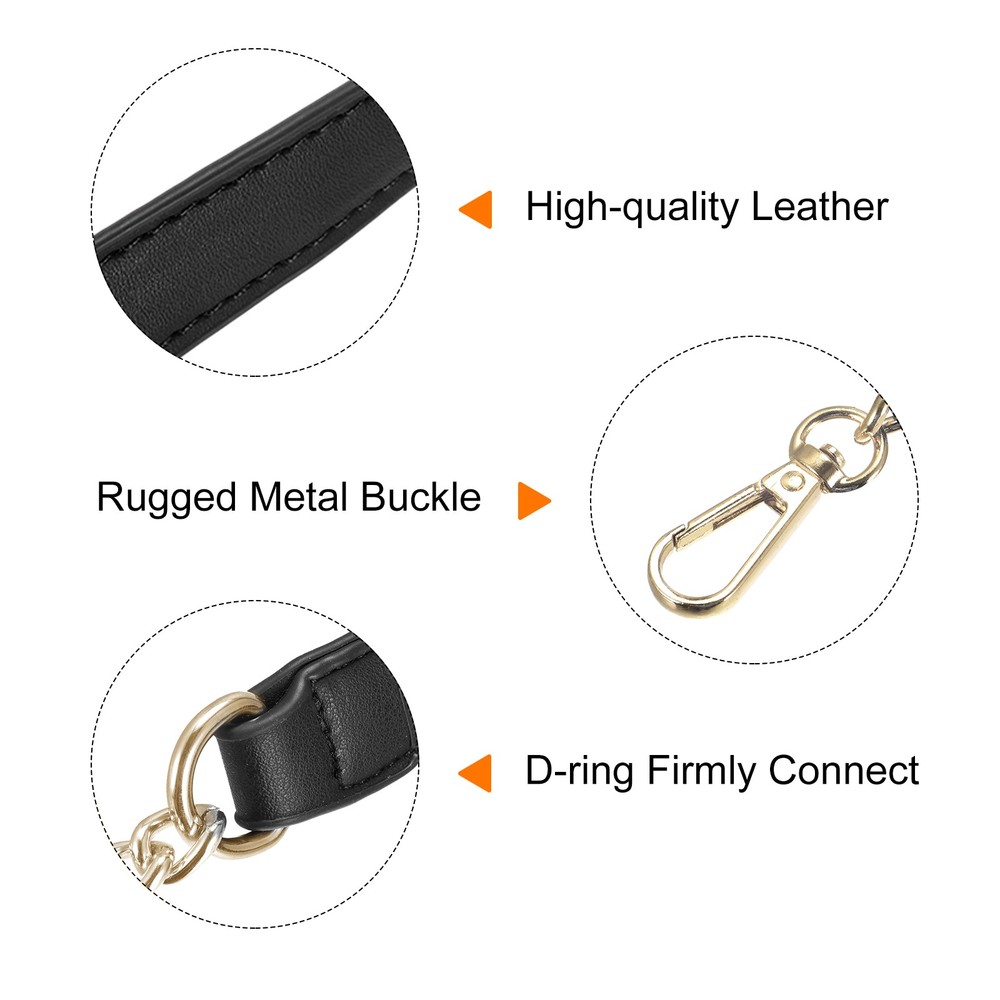 47" Iron Flat Chain Strap Purse Shoulder DIY Black Gold