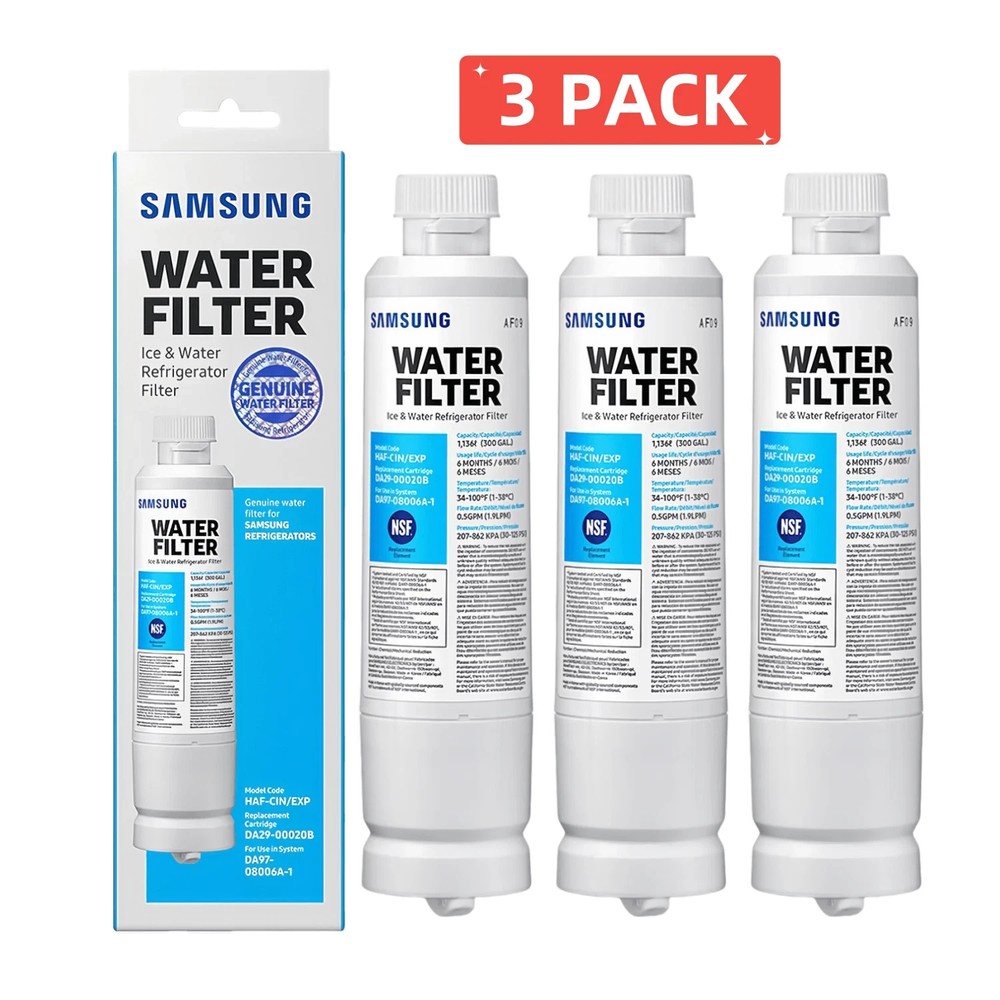 3 PACK NEW Genuine Samsung DA29-00020B HAF-CIN/EXP Refrigerator Water Filter