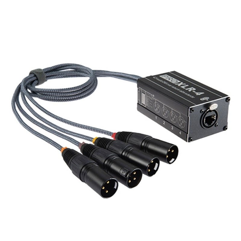 4 Channel 3Pin Snake Cable to Ethercon Cable with Cat5 Networking Snake