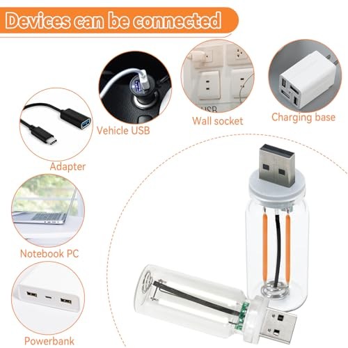 USB LED Car Interior Atmosphere Light, 8PCS Touch Control Retro LED Nightlight