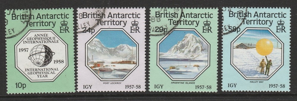 British Antarctic Territory 1987 Geophysical set SG 159-162 Fine used.