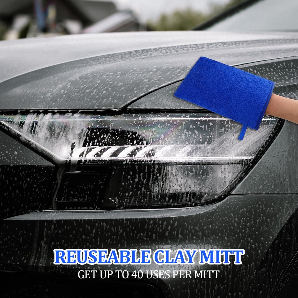 Clay Mitt - Auto Detailing Microfiber Clay Bar, Medium Grade, Blue