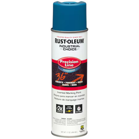 Rust-Oleum 203031 Precision Line Marking Paint, 20 Oz, Caution Blue, Water