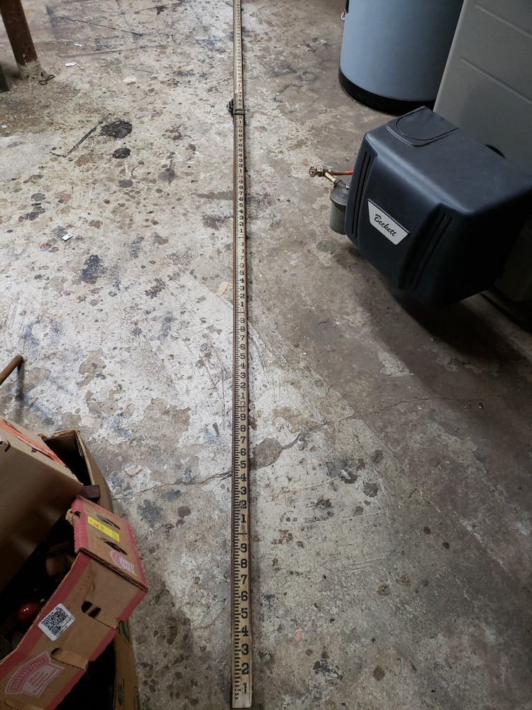 BUFF Vintage Wood Surveyors Elevation Grading POLE Approximately 13' 3"