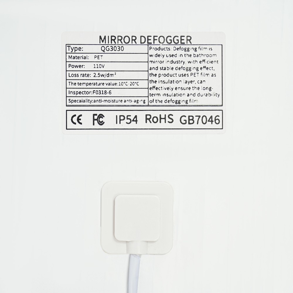LED Dimmable Anti-Fog Bathroom Mirror with Light and Time Display