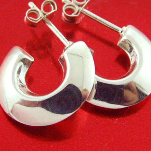 Earrings Genuine Real Hallmarked 925 Solid Sterling Silver Stud Hoop Design