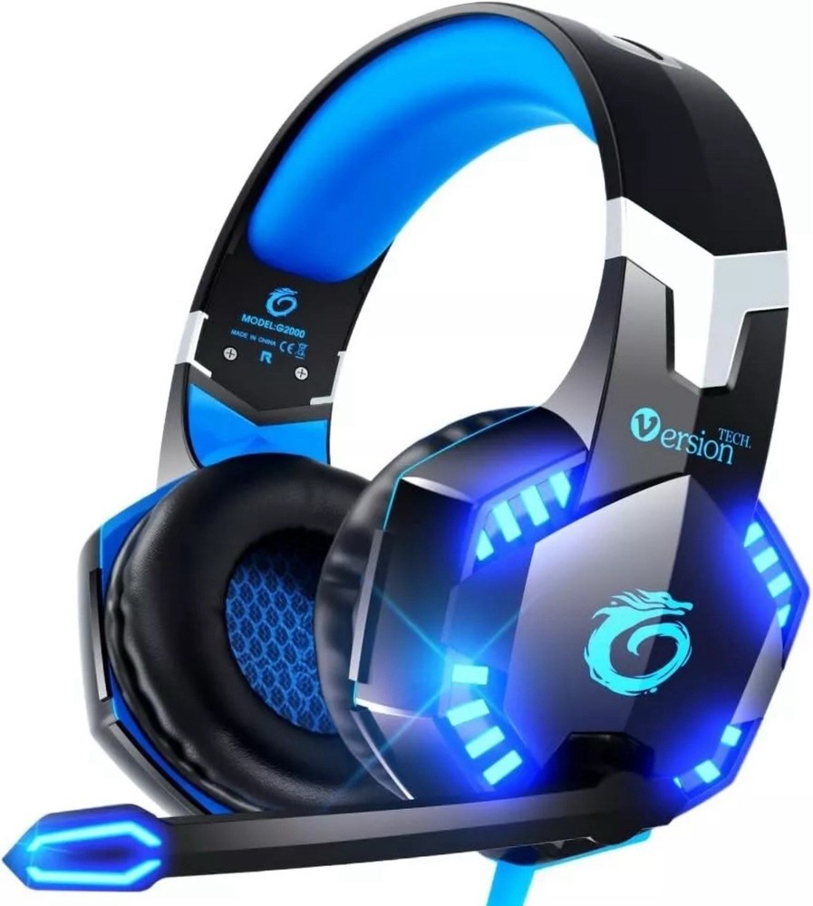 Tech version G2000 Gaming Headset Blue MAC Ps4 Xbox Stereo Bass Lights - New!