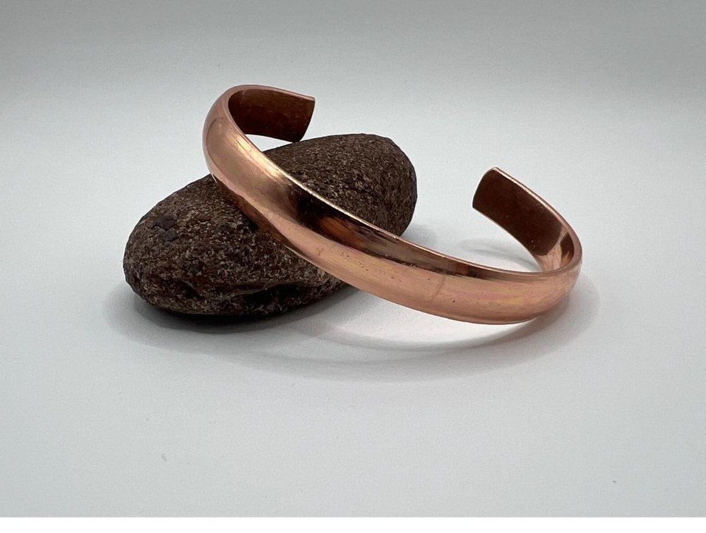 Handcrafted Solid Copper Cuff Bracelet- Adjustable fit for Men and Women