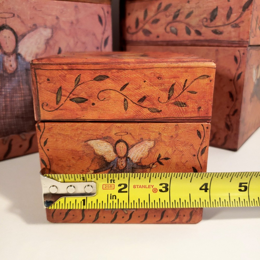 Bob’s Boxes Primitive Folk Angels by R A Lang Nesting Stackable Decor Storage