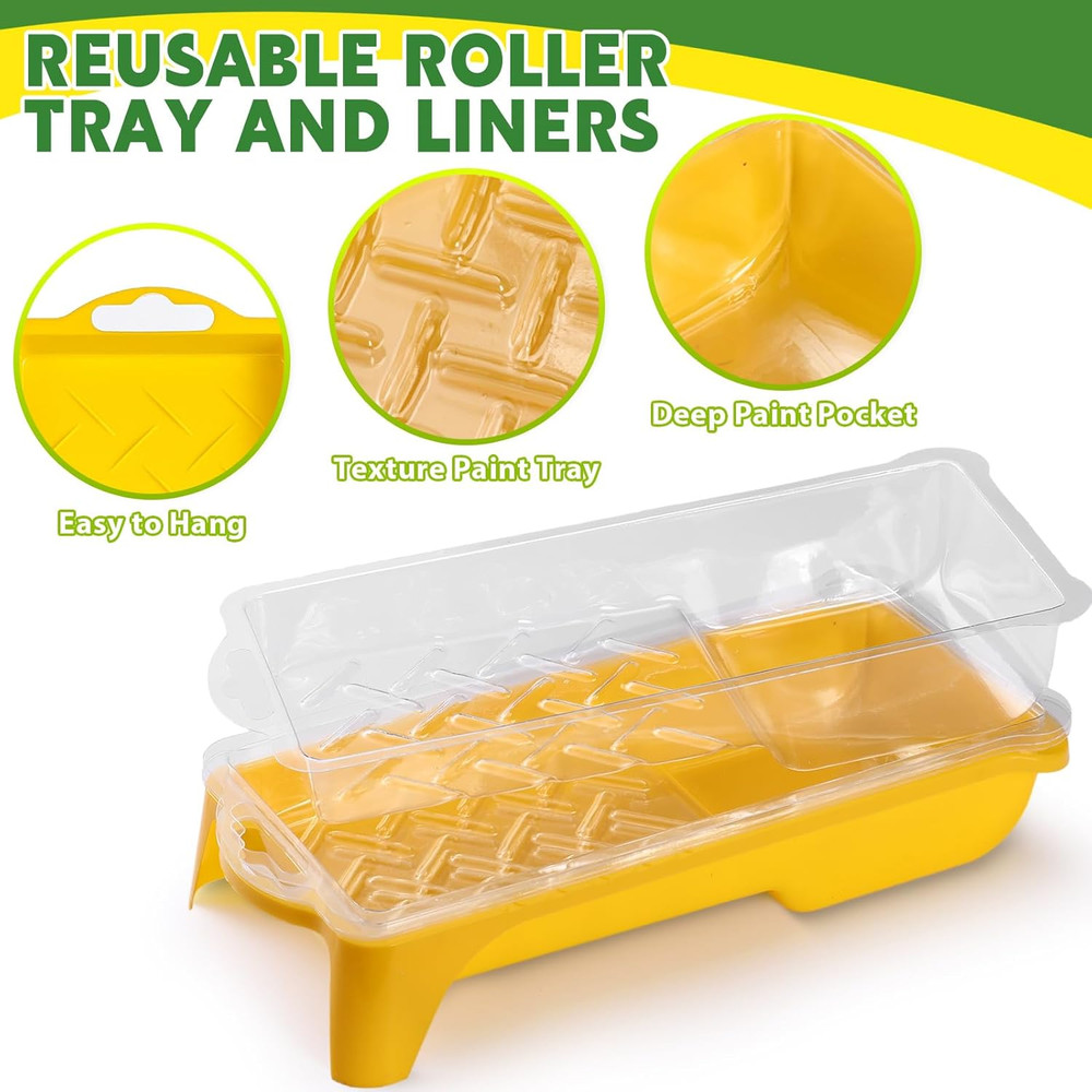 Pack of 30 Paint Roller Kit Includes 24 Pcs 2 Inch Microfiber Roller Covers with
