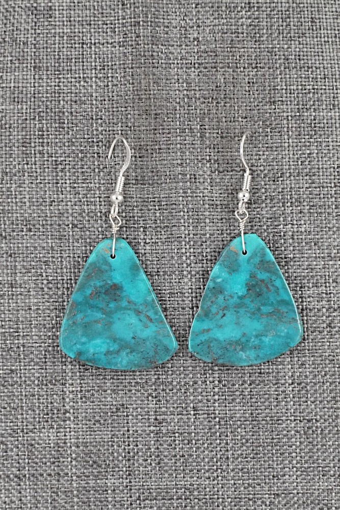 Turquoise & Sterling Silver Earrings - Louise Pete