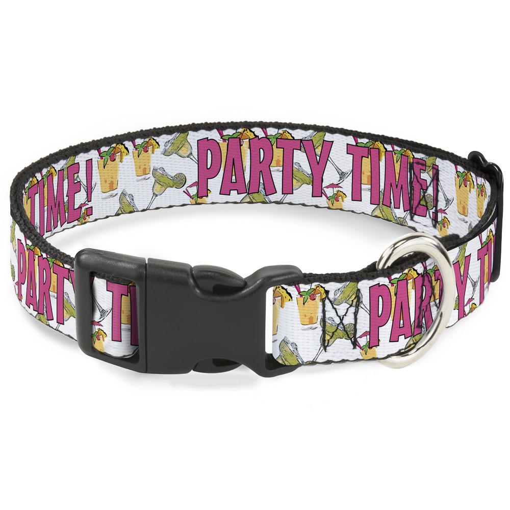Plastic Clip Collar PARTY TIME! w/Drinks Large 15-24"