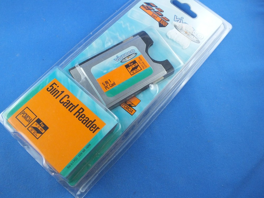 5in1 memory card reader MMC SD SM MS Pro xD notebook PC adapter Cardbus Vivanco