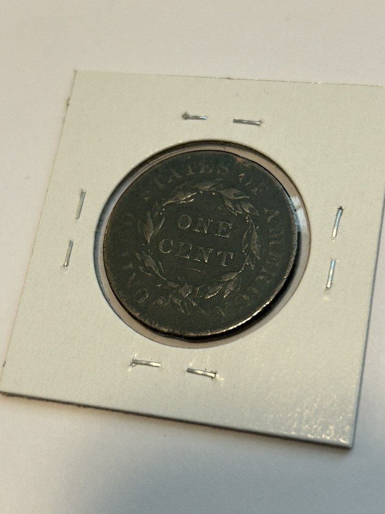 1837 Plain Cords Medium Letters Coronet Head Cent, U.S. Type 1c Coin Copper