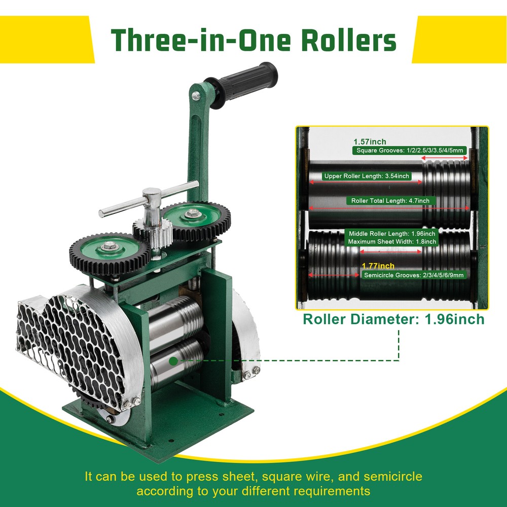 Manual Jewelry Press Rolling Mill Machine Wire Flat Metal Sheet Roller Tool