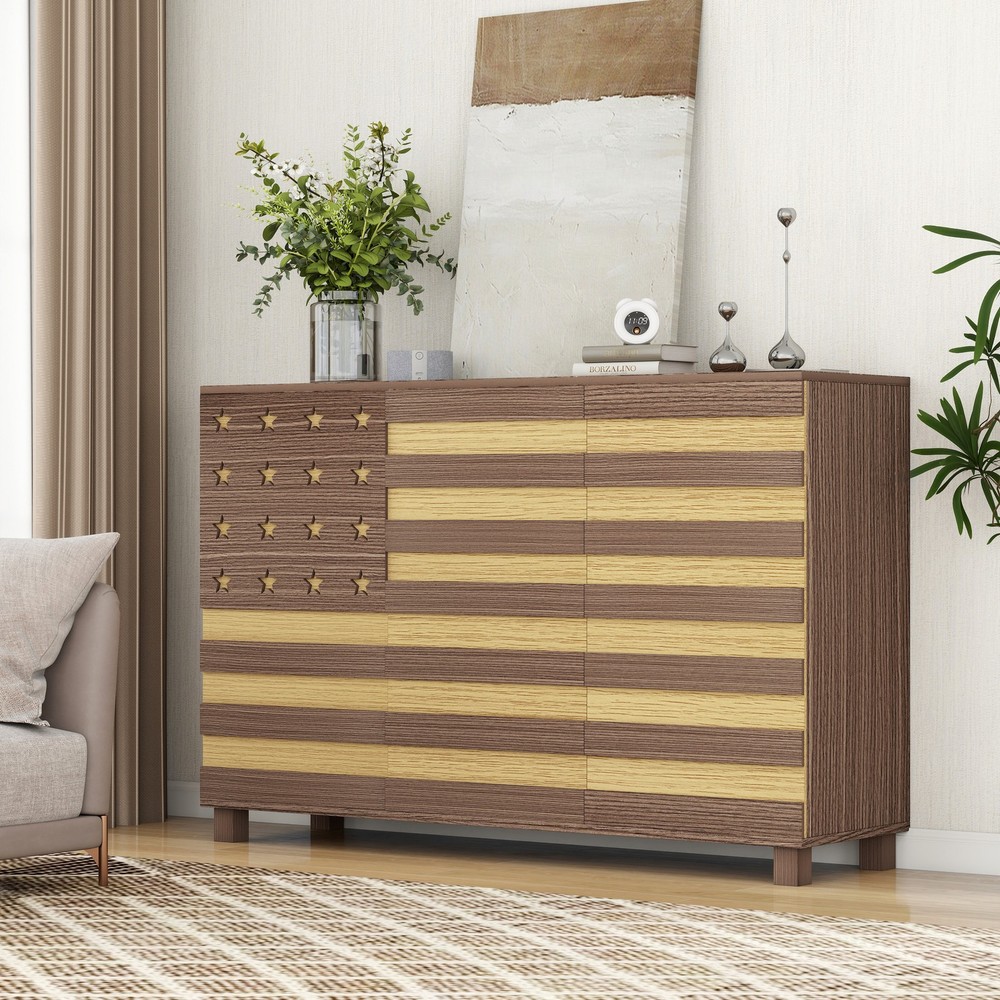 55" Buffet Sideboard w/3 Doors 2 Drawers, Kitchen Storage & Coffee Bar Console