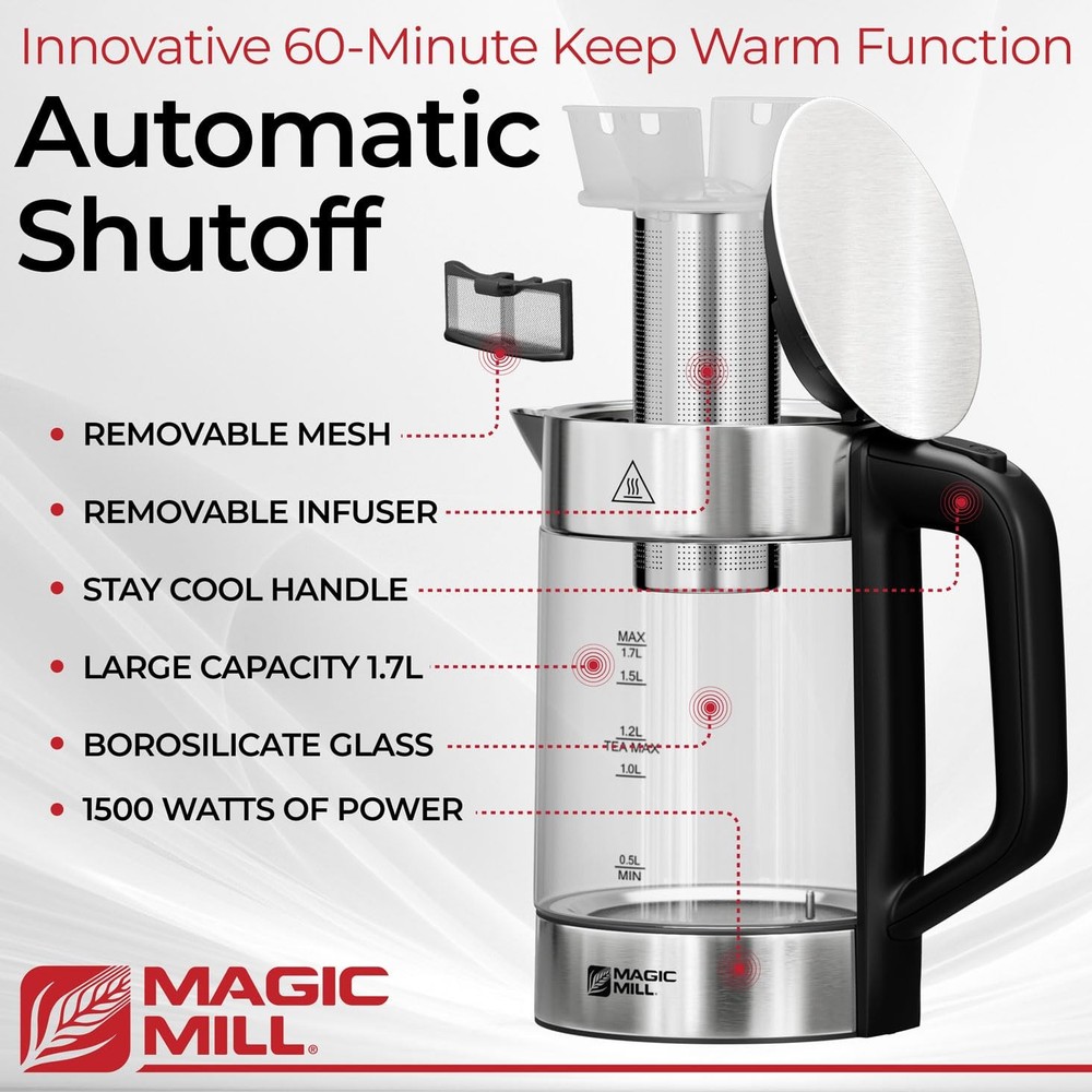 Pro Electric Kettle with tea Infuser and Temperature Control - Keep Warm Func...
