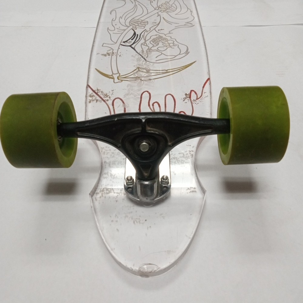 Motorized Clear Acrylic 40" Longboard Skateboard GrimReaper Etched No Controller
