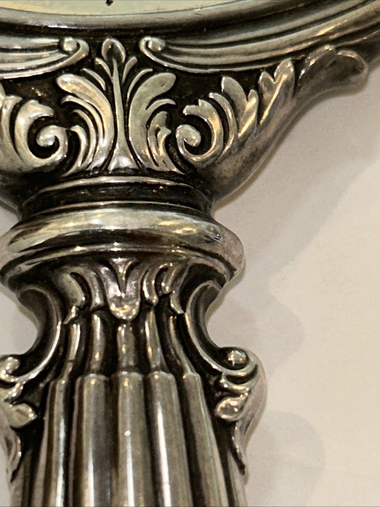 Sterling Silver Hand Mirror Webster Engine Turned Engraved WOW