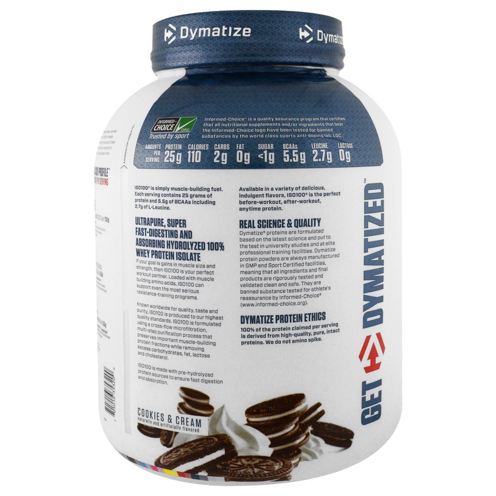 Dymatize Nutrition ISO100 Hydrolyzed 100% Whey Protein Isolate, Protein Powder