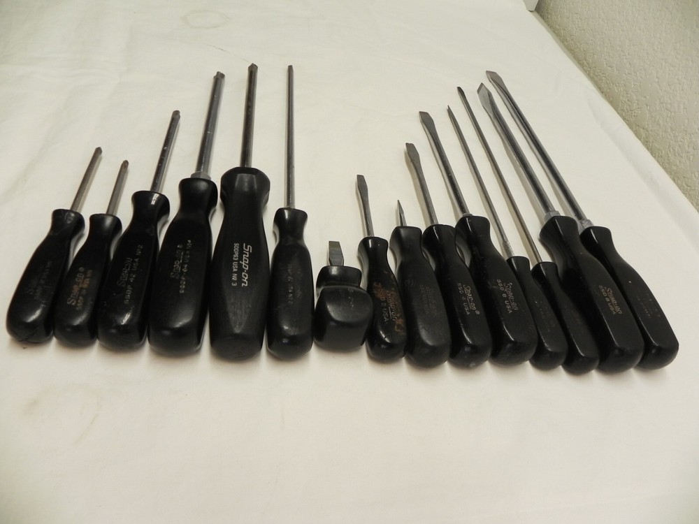 Snap-On 15 Piece Combination Black Hard Handle Screwdriver Set