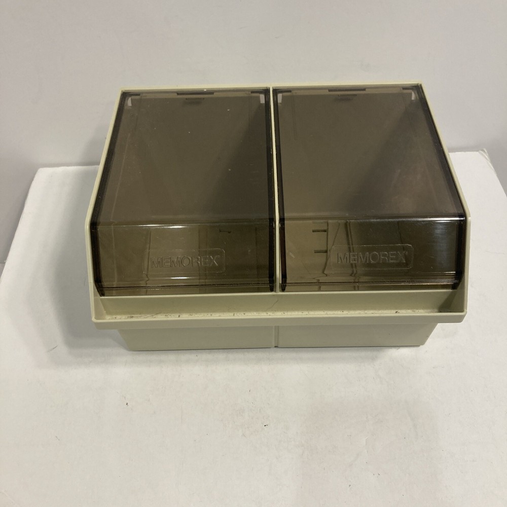 Memorex Double Disk File Box Vintage Holds 70 3 1/2” Microdisks