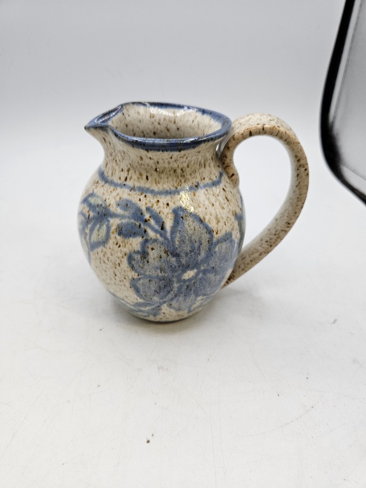 VTG. Lopez Ceramic Pottery Pitcher w/Floral Pattern Signed