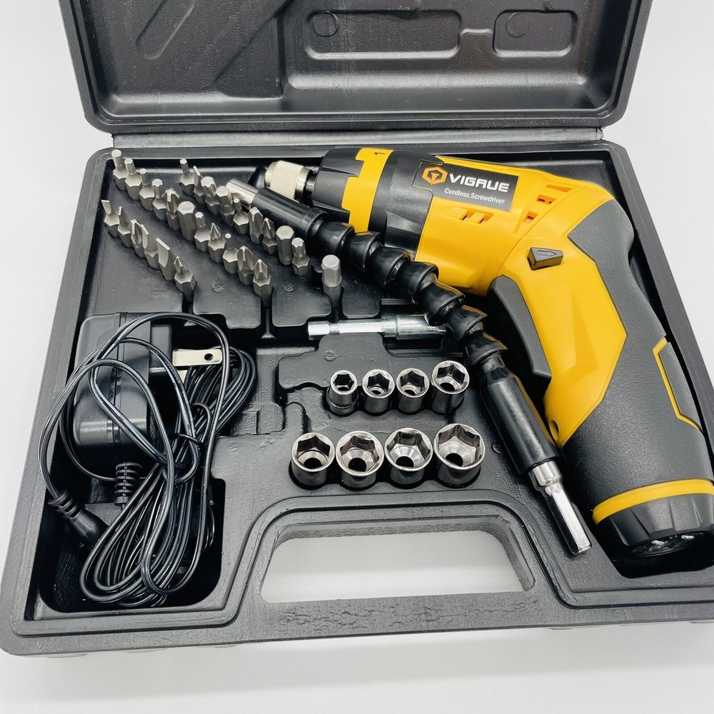 Cordless Screwdriver, VIGRUE Electric Screwdriver, Rechargeable 4V MAX 2000mAh L