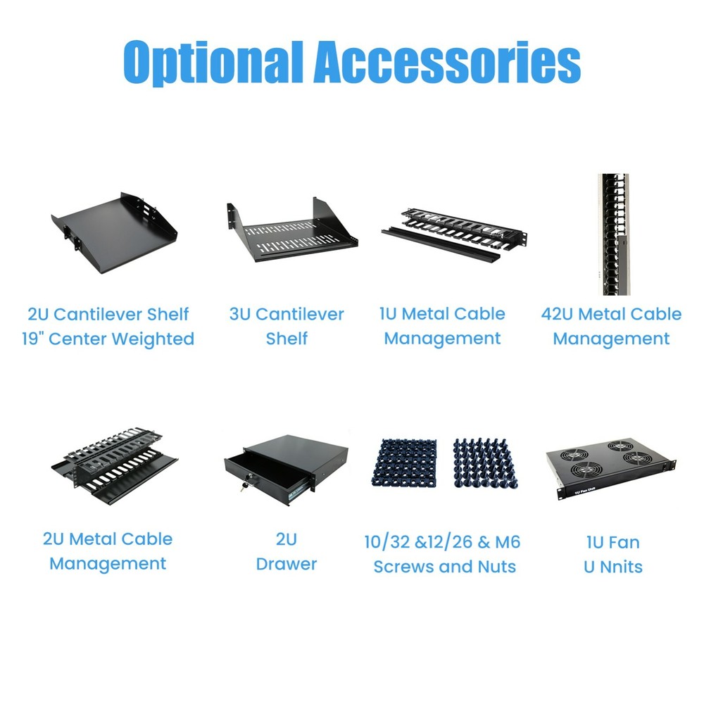 New 27U 4 Post Open Frame Data Network Server Rack Enclosure19" Adjustable Depth
